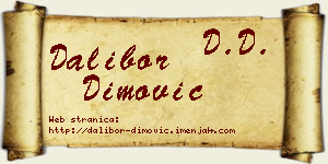 Dalibor Dimović vizit kartica